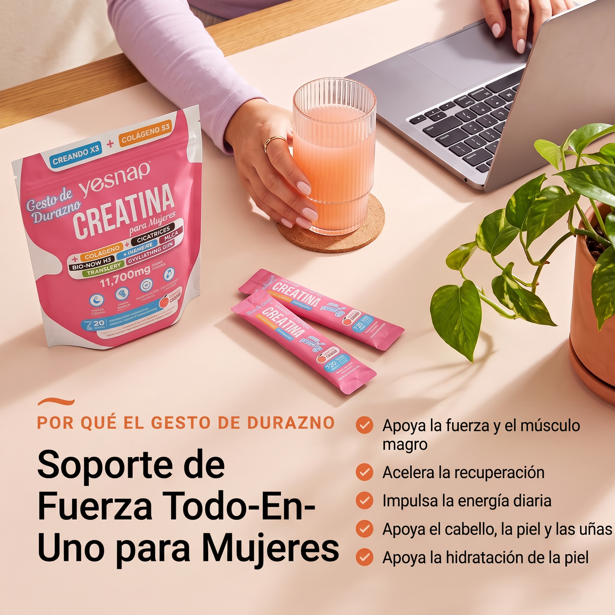 PeachPout Creatina para Mujeres